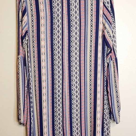 Umgee Tribal Print Vertical Striped Tunic or Dress in Size L *See Measurements - Picture 4 of 5
